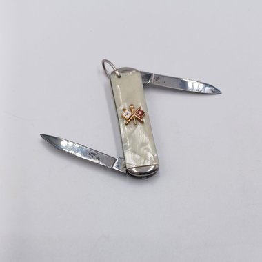 Vintage Imperial Signal Corps 2 Blade Folding Pocket Knife with Pearl Handle