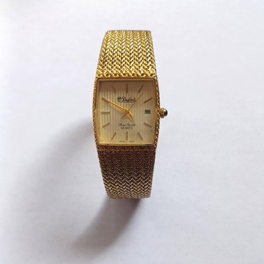 Ladies Vintage Dufonte Lucien Piccard Gold Tone Analog Quartz Watch, New Battery