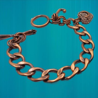 Juicy Couture Copper and Rhinestones Curb Chain Bracelet