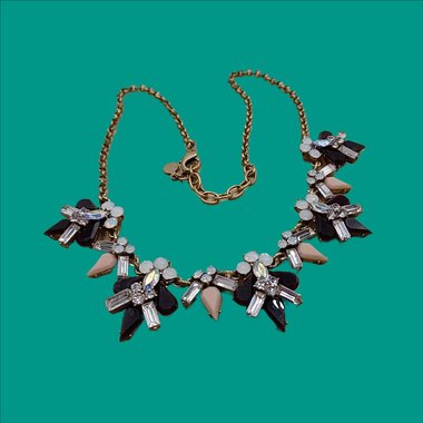 Vintage Loft Multi Color Rhinestones Collar Statement Necklace,
