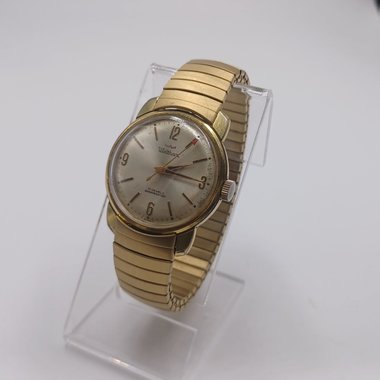 Vintage Waltham Mens Gold 17 Jewels Shock Resistant Mechanical Wrist Watch, Runs