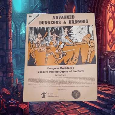 Advanced Dungeons and Dragons Module D1, 1978, Descent into the Depths of the Earth